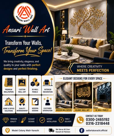 3D Customize Wallpaper / Fabric Wallpaper / PVC,WPC Panel & Many More.