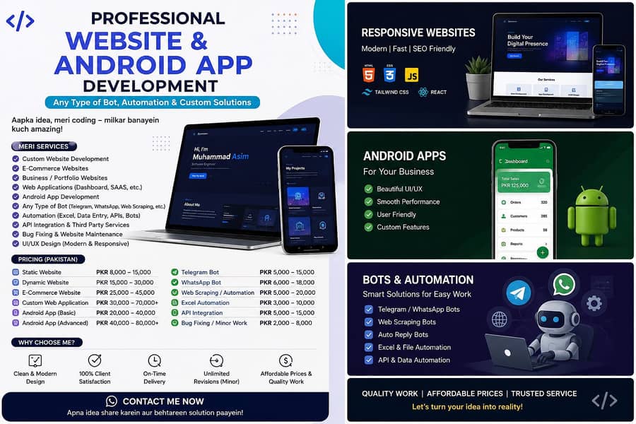 Professional Website, Android App, Bot & Automation Development 2