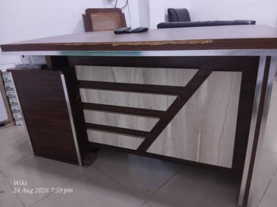 Executive Office Table for Sale | Modern Design with Side Cabinet