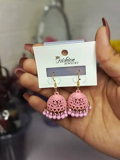 Brand New Baby Pink Jhumky Earrings for Sale 