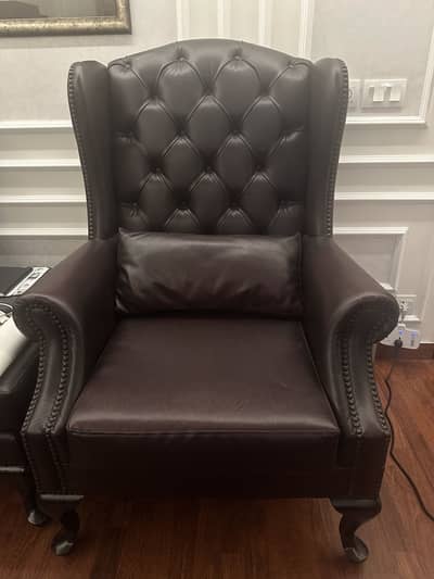 Like New real leather brown oversized chairs