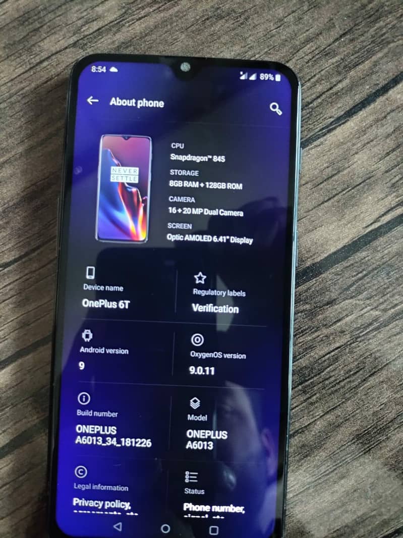 One Plus 6T 5