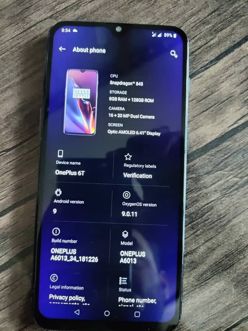 One Plus 6T 6