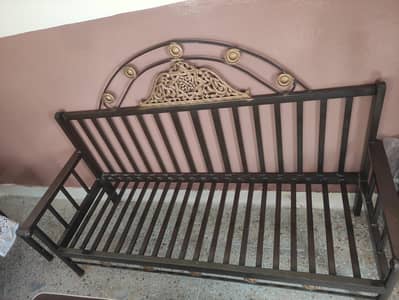 iron sofa and folding table