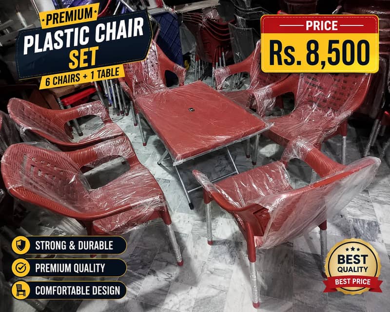 PLASTIC CHAIRS & TABLE 5