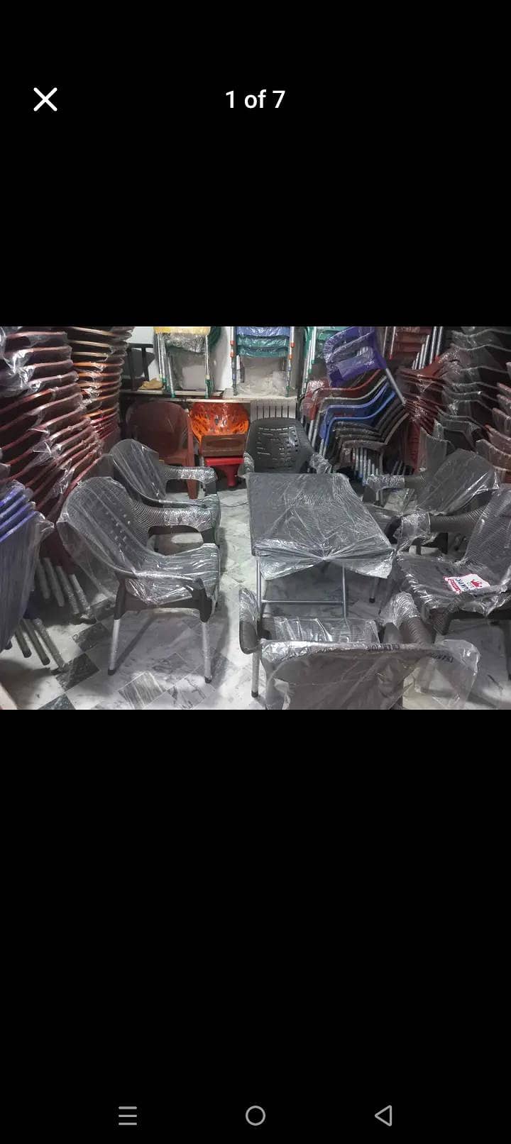 PLASTIC CHAIRS & TABLE 6