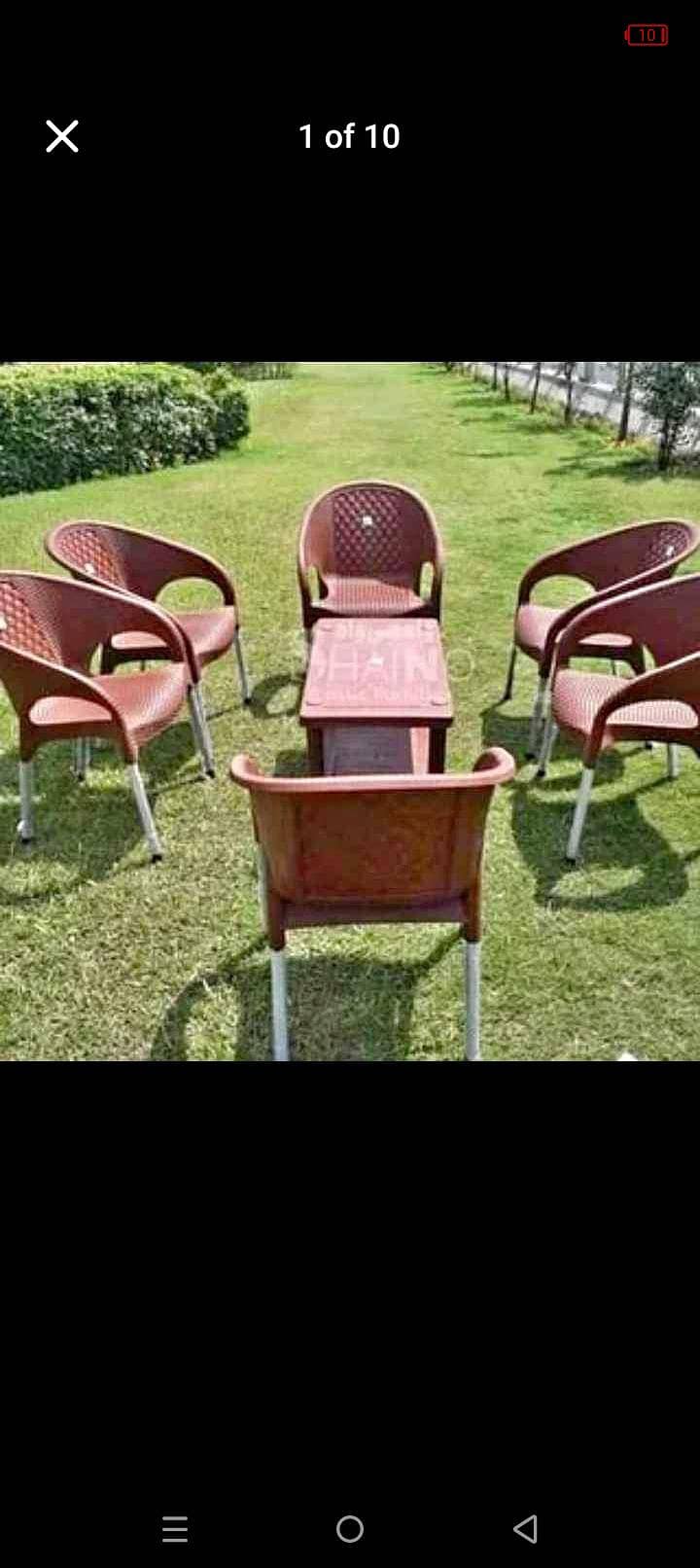 PLASTIC CHAIRS & TABLE 8