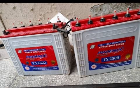 2 Phoenix battery2500good condition 1 year use warranty card available