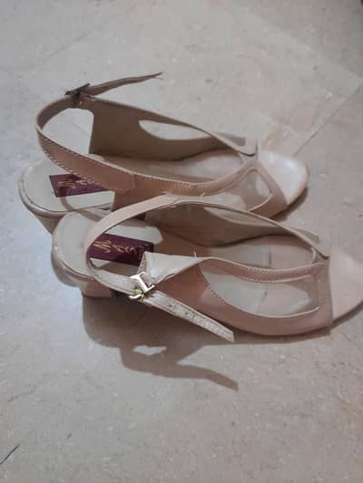 Beige Block Heel