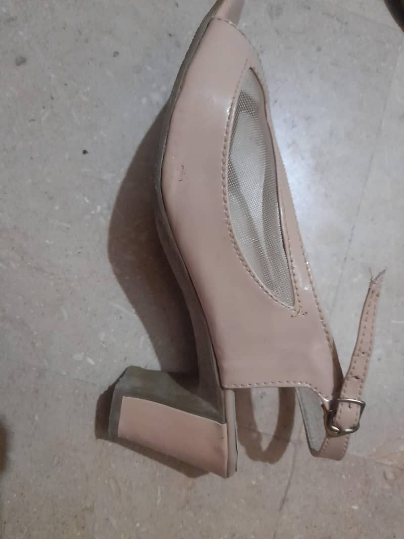 Beige Block Heel 1