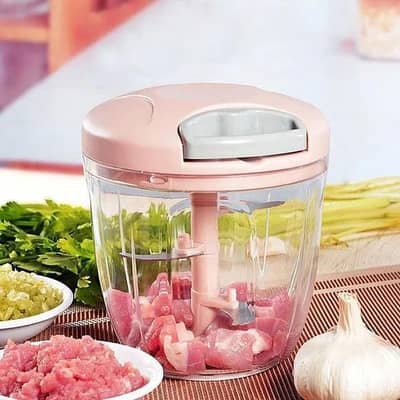 Hand operated Vegetable Cutter Pink ABS Plastic