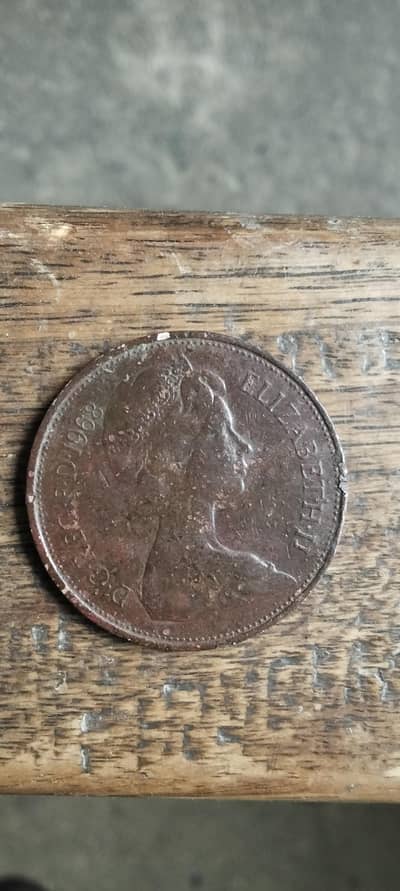 Uk 10 pence coin 1968 Queen Elizabeth original coin