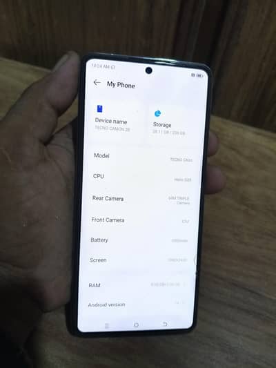 tecno camon 20 8GB 256 GB no box with charger in Tally sword infinix