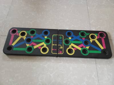 Push up board & Rubber dumbbells.
