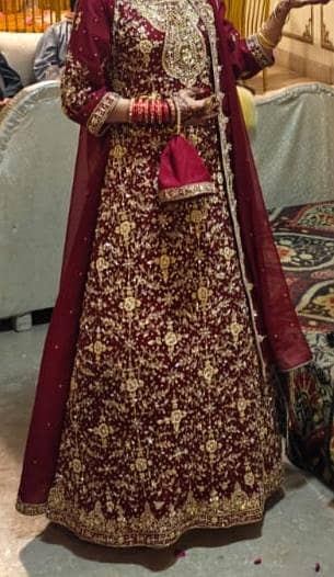 Maroon bridal maxi
