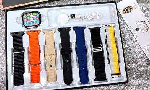 GUS-03 Smart Watch ULTRA 3 Original AMOLED Display - 7-in-1 Combo Pack with 7 Premium Straps | All-in-One Smartwatch for iOS & Android"