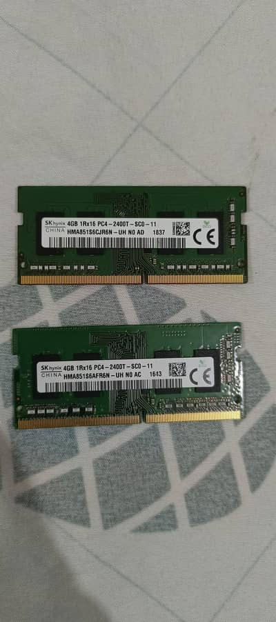 8GB DDR4 Laptop RAM Pair (2x 4GB SK Hynix 2400MHz)