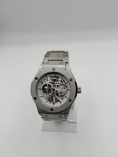 Brand New HUBLOT Big Bang Skeleton Style Watch - Steel Chain