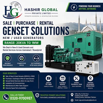Genset Rental, Sales & Purchase Services – Rawalpindi & Islamabad