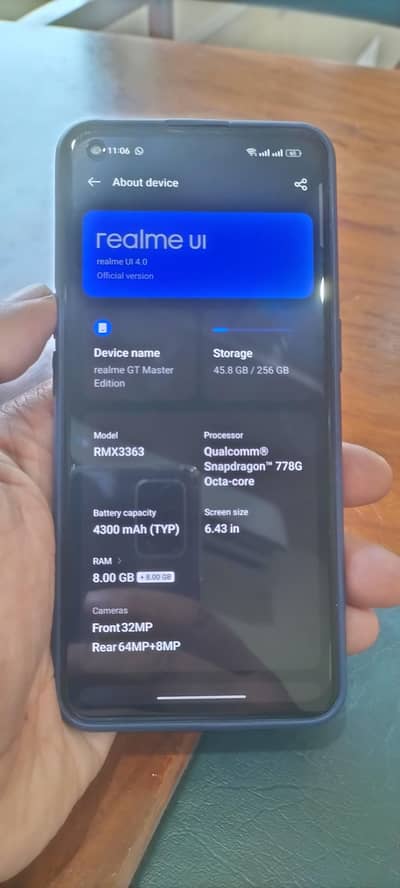 Realme GT Master Edition (8+8gb/256gb) PTA Approved
