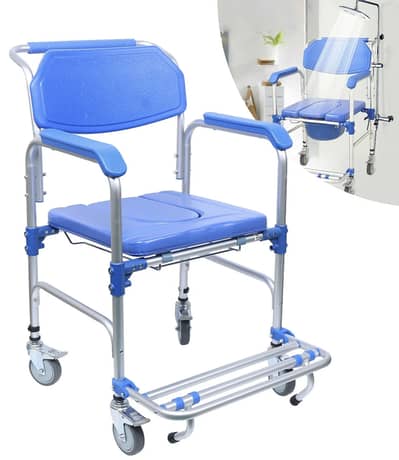 Brand New Aluminum Shower Commode Wheelchair – 3-in-1 Medical Chair