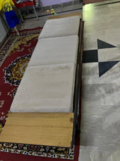 Urgent Sale Wooden Deewan / Settee with Molty Foam Cushions