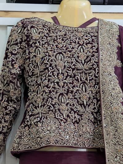 Lehenga and shirt, with velvet stuff and china silk dupata