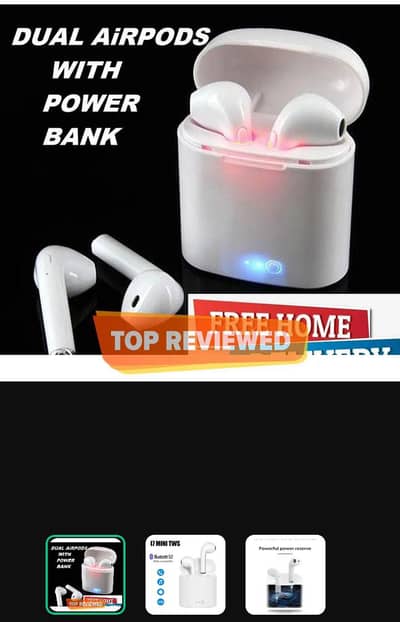 i7 TWS wireless  Earbuds on high stock