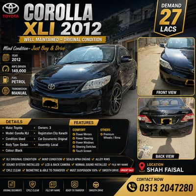 Toyota Corolla XLI 2012