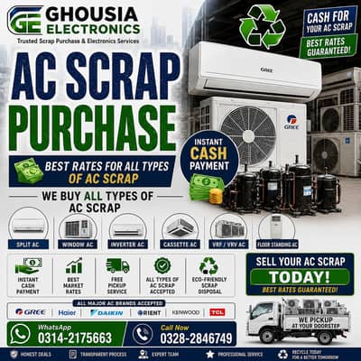 Old AC Buyer Used AC Purchaser Window Split Inverter AC Buyer Scrap Ac