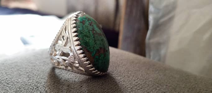 Pure Chandi Ring with original Feroza