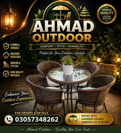 Premium 4-Seater Outdoor Wicker Table & Chair Set – Stylish Garden