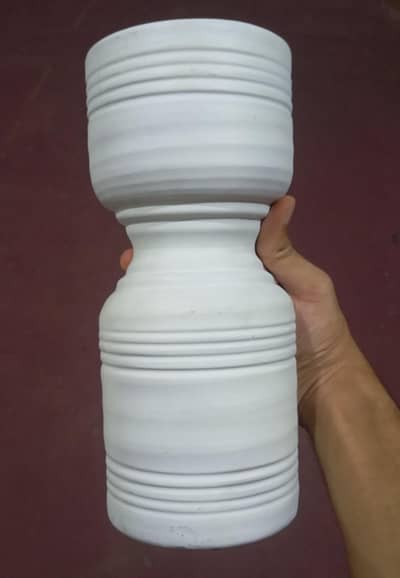 Hand made Modern White Ceramic Candle Stand / Holder
