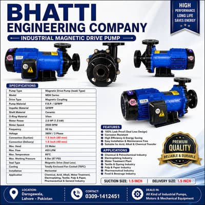 Industrial Magnetic Drive Pump 2HP | Iwaki Type | Chemical Acid Alkal
