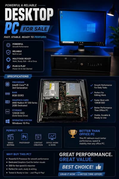 Dell desktop PC - Complete setup for Sale