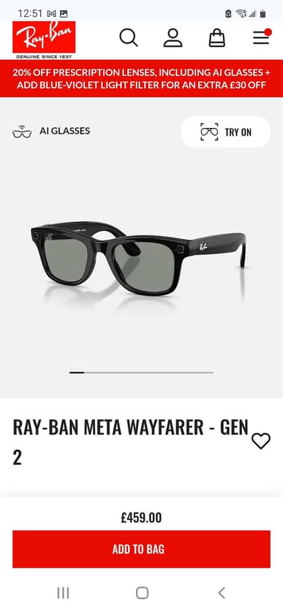 Rayban Meta Gen 2 Transition Green size 50
