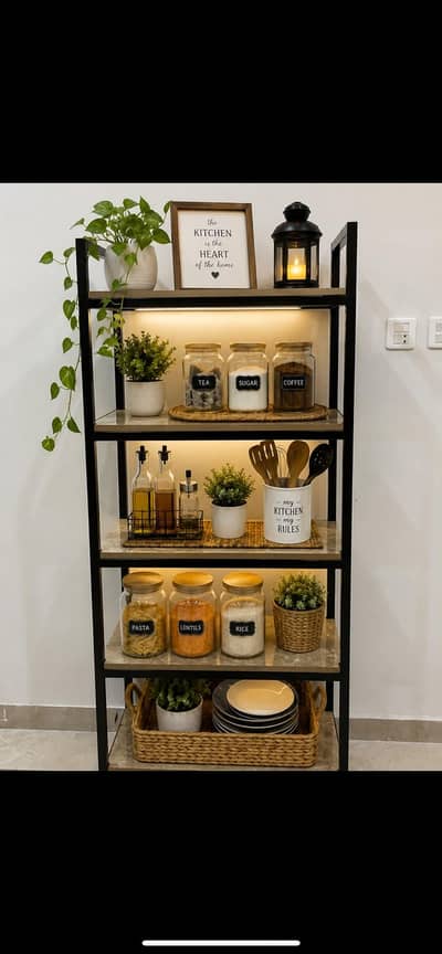 5-Shelf Premium Iron Rack — Strong, Stylish & Versatile