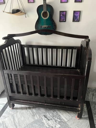 Wooden Baby Cot / Crib with Storage Drawers – Lahore
