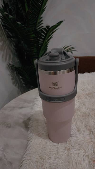 penguin stainless steel insulated vacuum tumbler with steel straw