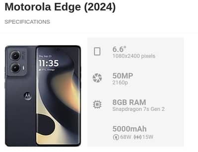 Motorola Edge 2024 5G Sim locked 10/10 Condition with charger