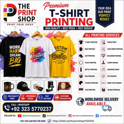 Stamp maker,Tshirt printing,Mug printing,Wedding cards,Sticker print