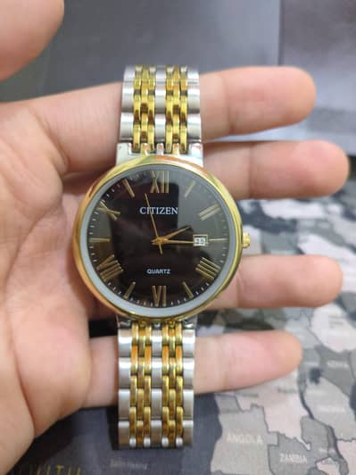 Citizen Brand New Golden and Silver Hand Watch Quartz with box
