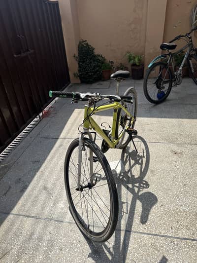 road bicycle in lime green colour