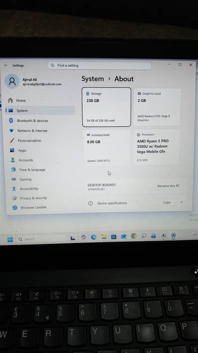 Lenova x395 Laptop
