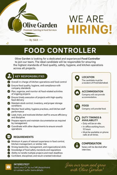 Food Controller (Kitchen Ops Manager)