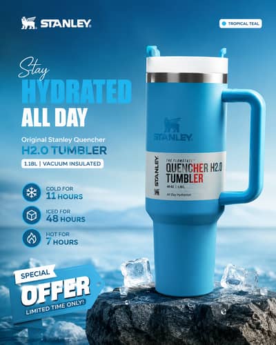 Stanley Quencher H2.0 Tumbler 40oz Tropical Teal - Brand New