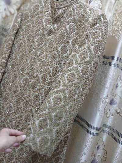 Wedding Sherwani & Matching Khussa Set - Like New - Heavy Embroidery