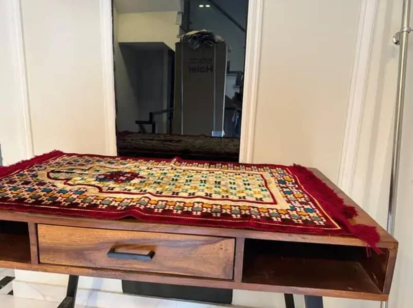 Solid Wood Console / Study Table with Iron Stand 3