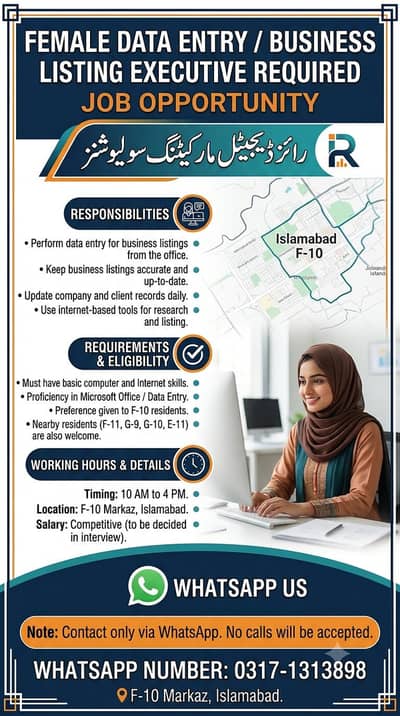 Female Data Entry / Business Listing Executive