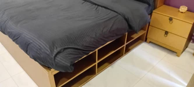 bed and dressing table